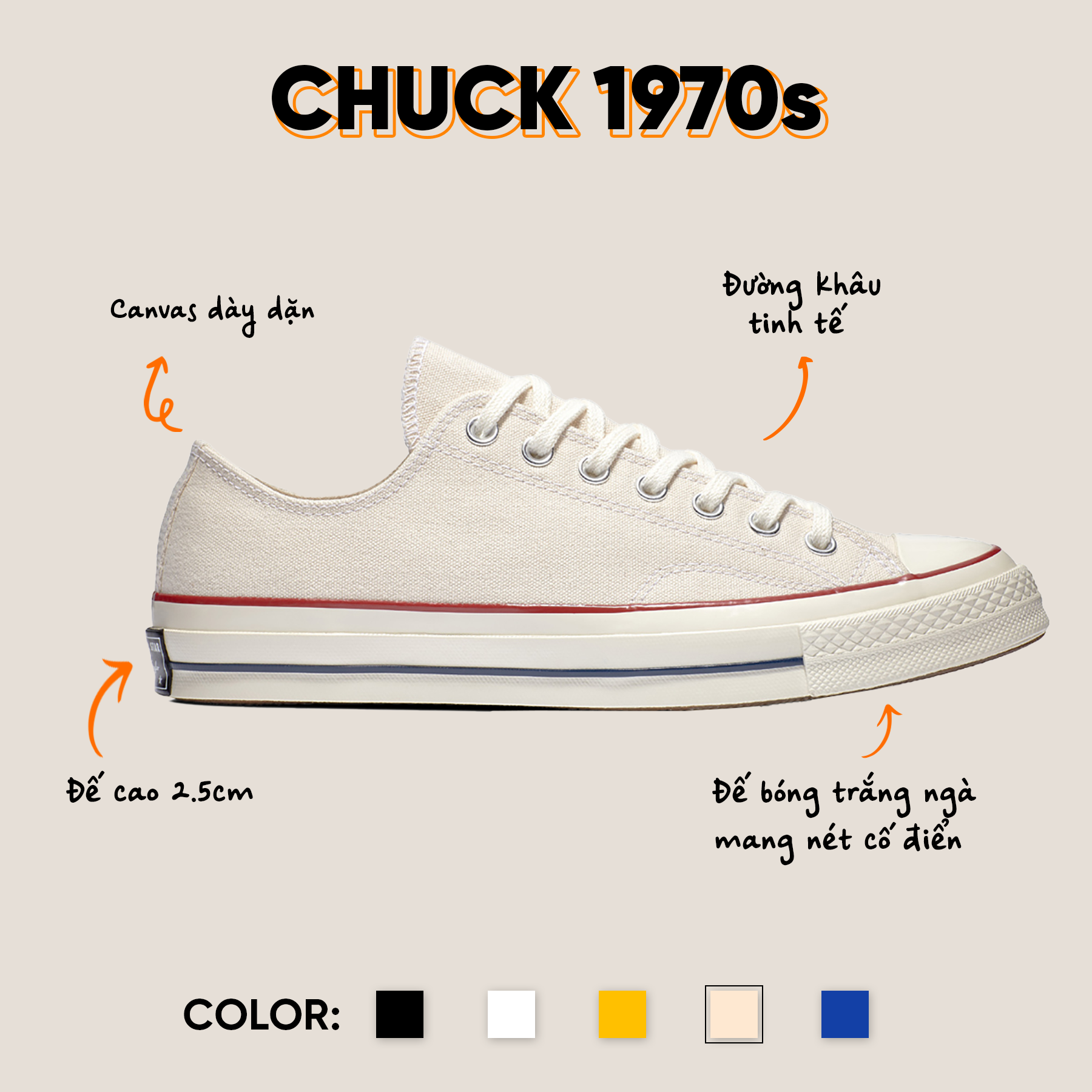 Chuck 70s Low Cream White — Converse