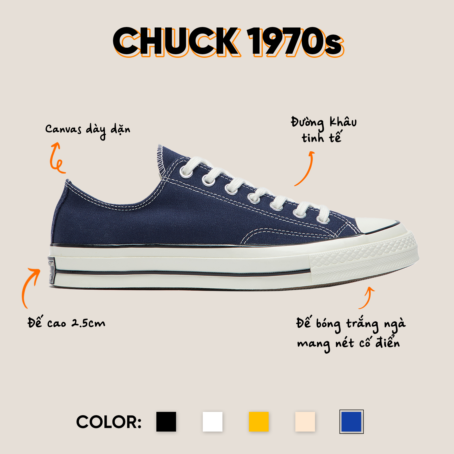 Chuck 70s Low Navy — Converse