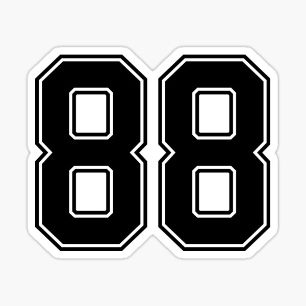 Black Number 88 lucky sports jersey eighty eight" Sticker for Sale by HeavyStyle | Redbubble